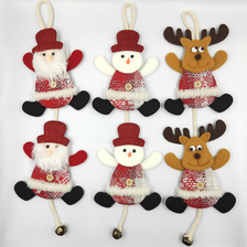 祥洲圣诞 厂家直销圣诞玩偶挂件 玩偶布艺挂件 圣诞老人  雪人   麋鹿布艺玩偶饰品挂件