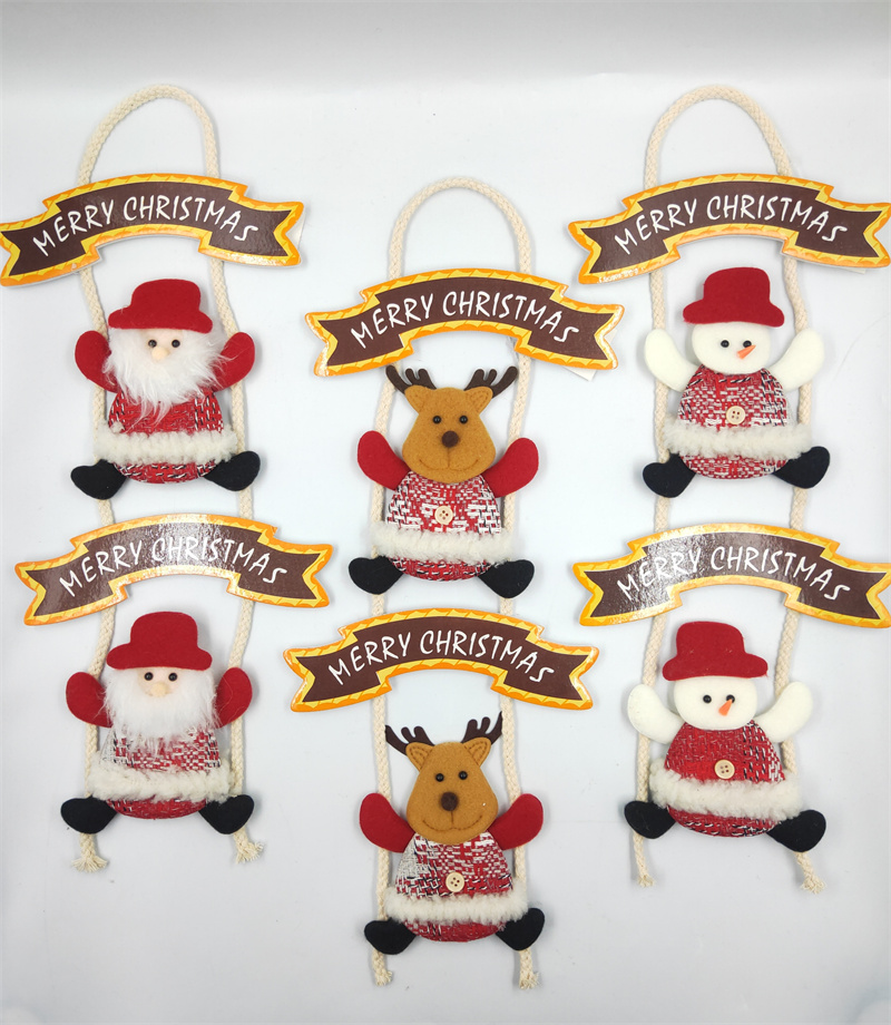 Xiangzhou Christmas Factory offers direct sales of Christmas doll pendants, Christmas fabric figurines, Santa Claus, snowman and reindeer fabric pendants Application Scenario