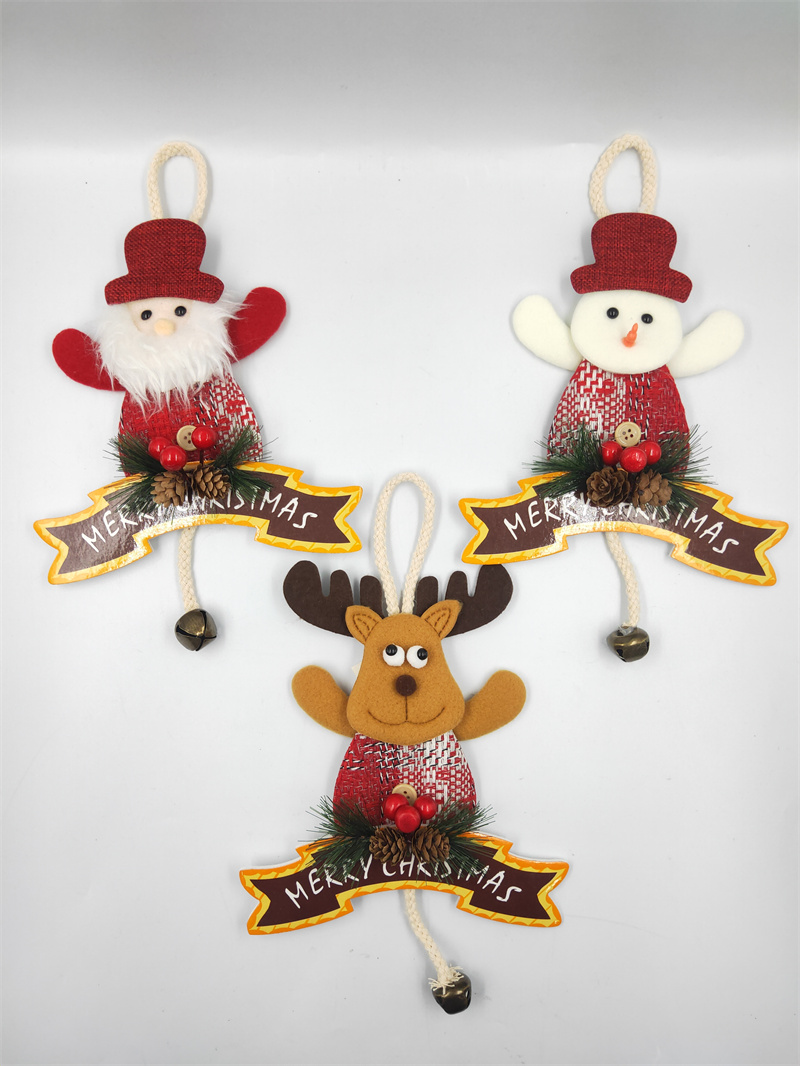 Xiangzhou Christmas Factory offers direct sales of Christmas doll pendants, Christmas fabric figurines, Santa Claus, snowman and reindeer fabric pendants