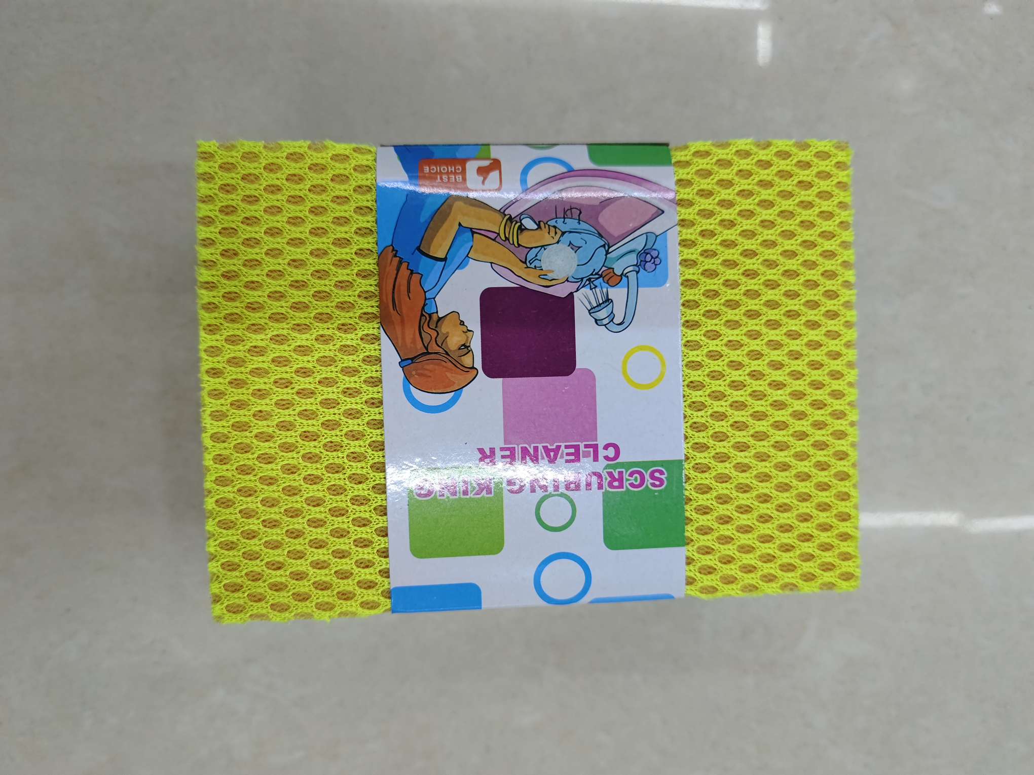 Item No. : JSJFW-337 Large 8-shaped small hole mesh sponge cleaning brush, pot brush, 1 piece per blister packaging detail image 7