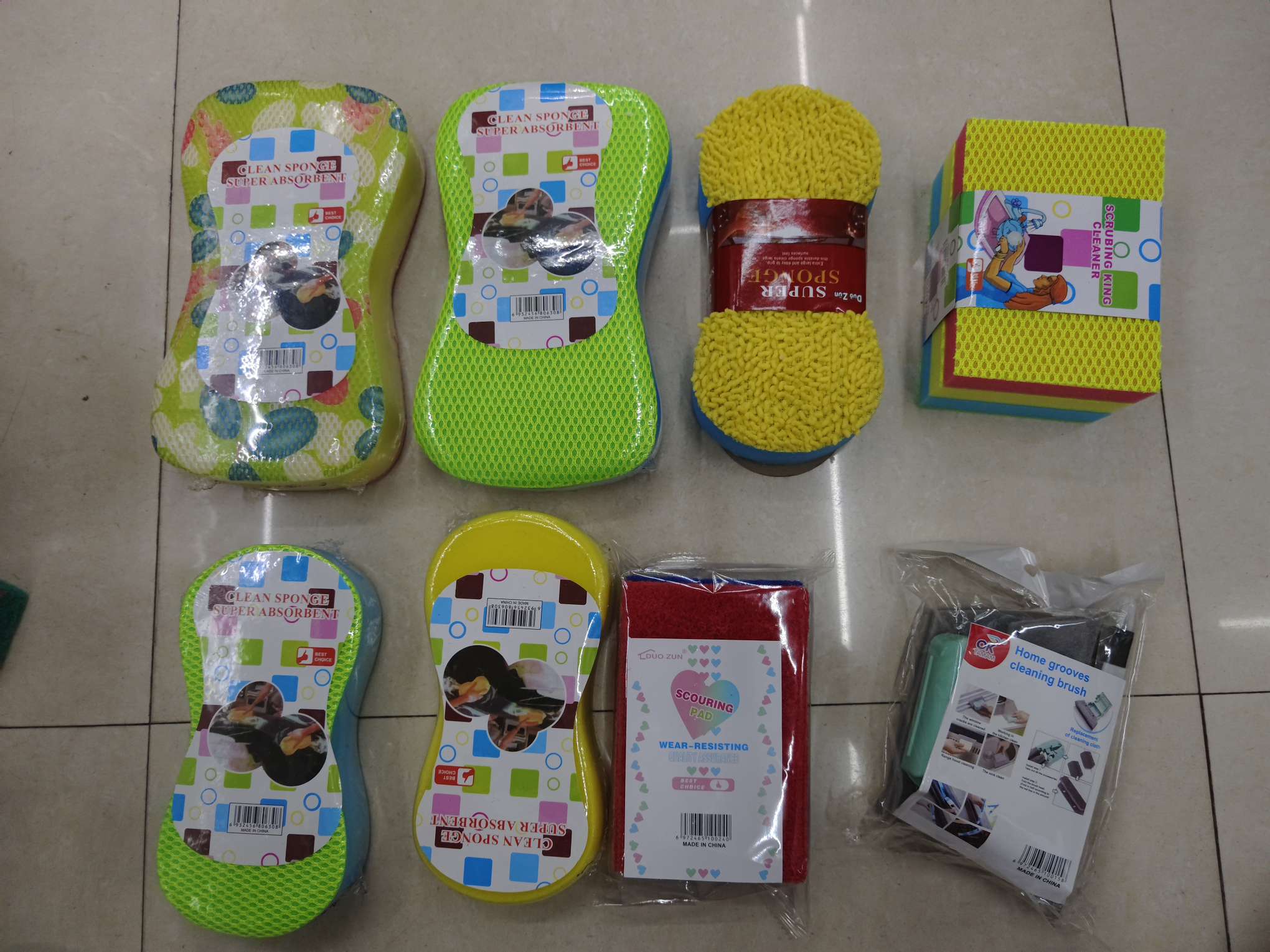 Item No. : JSJFW-337 Large 8-shaped small hole mesh sponge cleaning brush, pot brush, 1 piece per blister packaging detail image 4