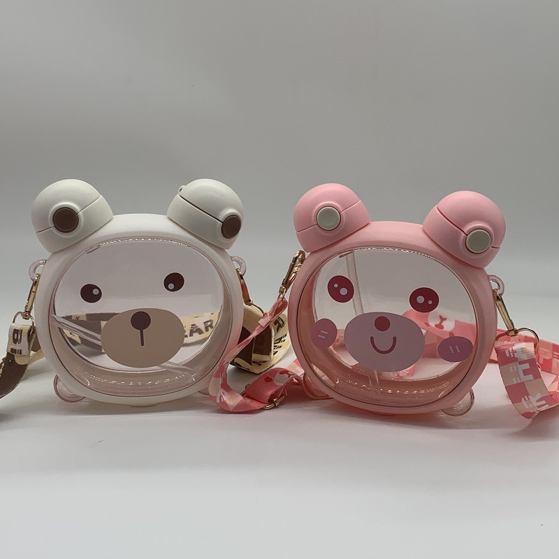 A32-AX-2126 Cute Double-drinking Cup, Children's Straw Cup, Cocoa Bear Double-drinking Cold Water Cup, Student Carrier Cup Application Scenario