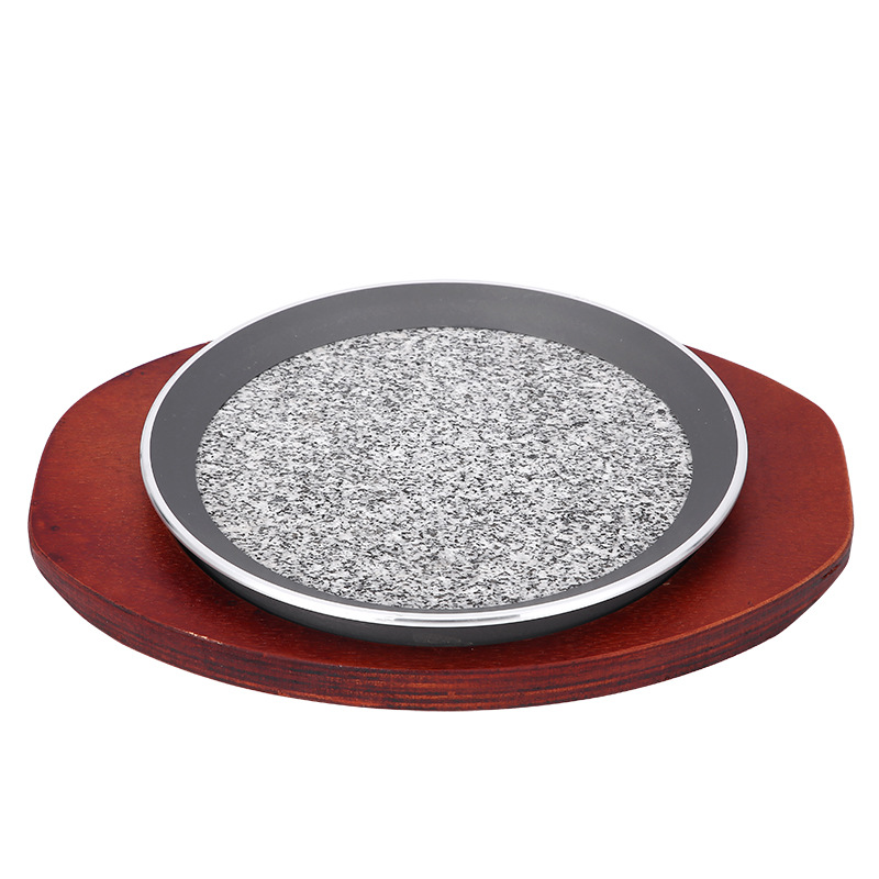 DF68075 Round stone dish Round SLATE Korean barbecue wheat Rice SLATE barbecue plate Steak plate Barbecue plate Grilled seafood Stone plate DF TRADING HOUSE