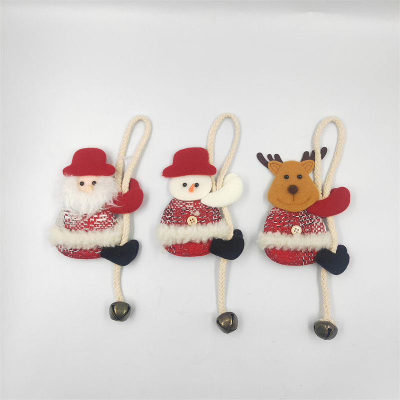 祥洲圣诞 厂家直销圣诞公仔挂件 玩偶布艺挂件 圣诞老人  雪人   麋鹿布艺玩偶挂件