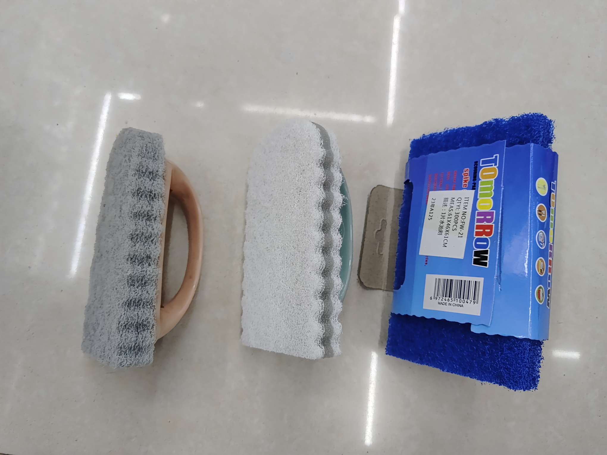 Item No. : JSJFW-803 Sink brush Sponge cleaning brush with handle, pot brush 20 pieces 0.6 color scouring pads plus one replaceable handle detail image 18