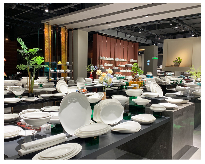 酒店用品陶瓷餐具12/14/16寸斜口盘餐厅饭店椭圆异形碗汤菜碗外贸西餐汤碗可定制批发详情8