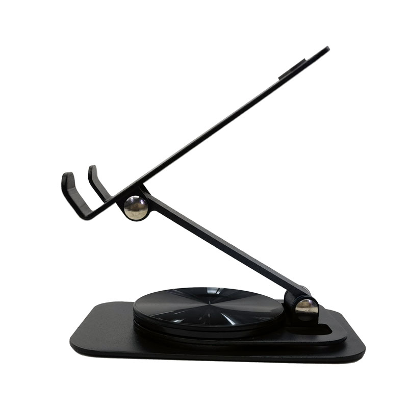 YL-904R Iron desktop folding phone Stand, Metal rotatable phone stand, IPAD tablet desktop phone stand, lazy person's stand Application Scenario