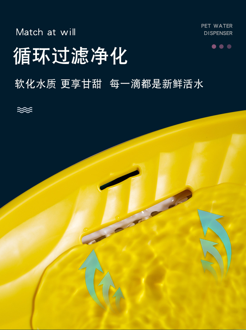 Cat ear pet water dispenser, silent automatic water circulation water feeder, universal intelligent pet water dispenser for dogs and cats pic 4