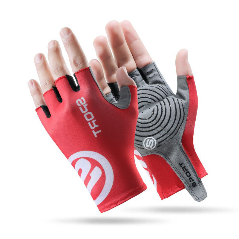 210218A viento roto guantes de medio dedo guantes de ciclismo ciclismo deporte guantes de corte medio estilo fino antideslizante pesca guantes de medio dedo guantes de dedos cortos Item Picture