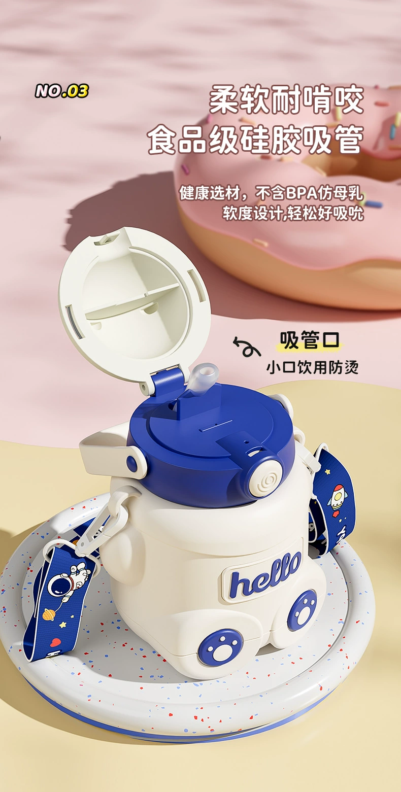 S98-YHSQ2010 Little Bear Children's Insulated Cup, Straw Water Cup, Food-grade 316 material Baby water bottle detail image 7