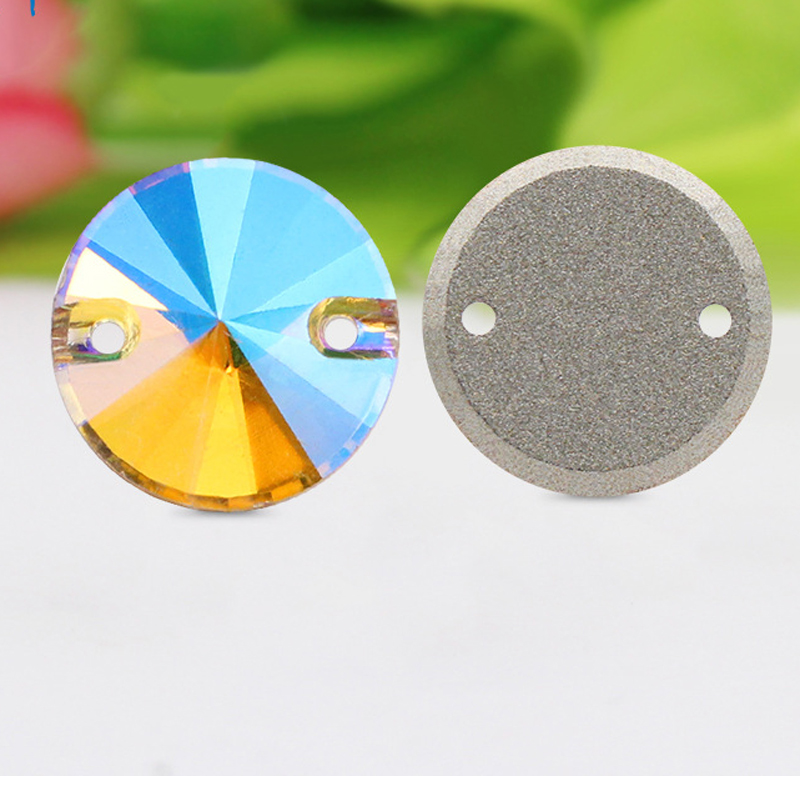 Shangli Manufacturers Direct Sales High-End Flat Button Flat Satellite Hand Stitched Drill K9 Crystal Glass Super Flash No Scratch Box Packaging High Product Dress Wedding Dance Dress Diy Universal Diamond-Like Accessories (Other Colors Contact Customer Service) Specification drawing