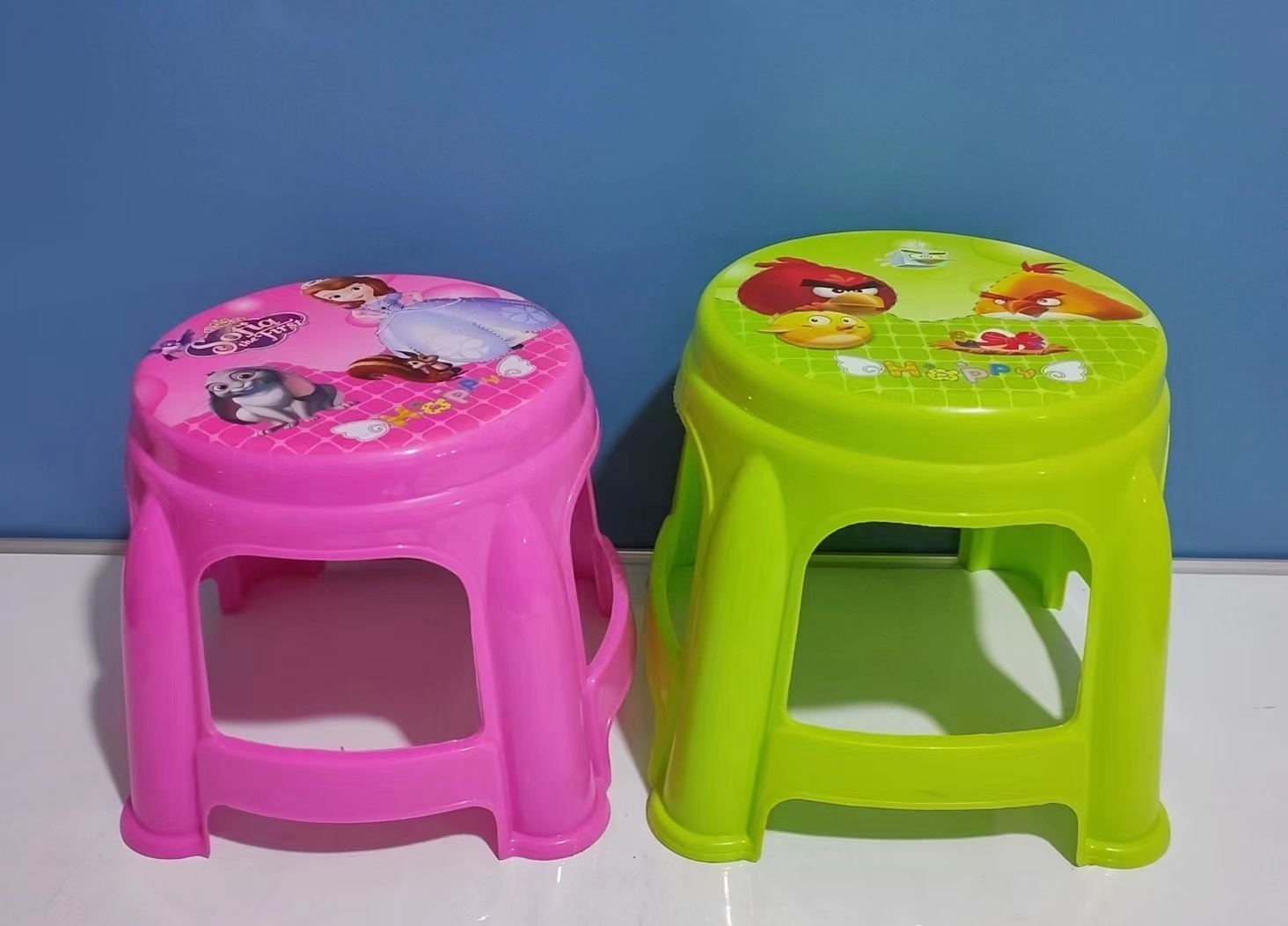 Plastic stools, thickened household children's dining table chairs, round stools, plastic stools, low stools for changing shoes at the baby's door