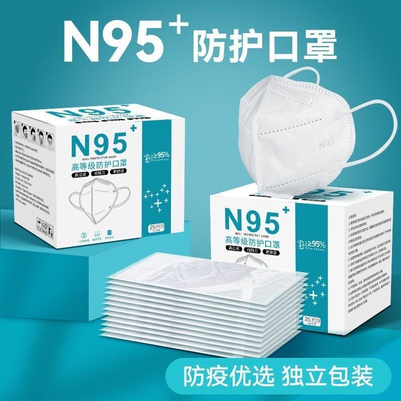 National Standard N95 Five-Layer Protective Adult 3D Three-Dimensional Independent Packaging Disposable Mask Official Kn95 Mask Specification drawing