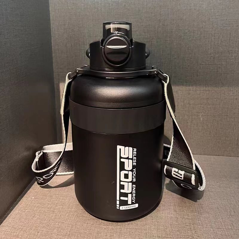 S98-yhsq500 1-ton drum double-drinking large-bellied cup, 316 stainless steel large-capacity insulated cup, sports water cup detail image 2