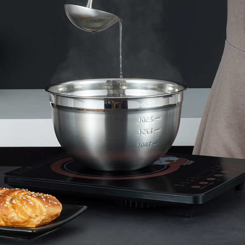 沙拉盆带普通盖/304不锈钢打蛋盆/硅胶底沙拉盆/沙拉碗烘焙搅拌/DF TRADING HOUSE细节图