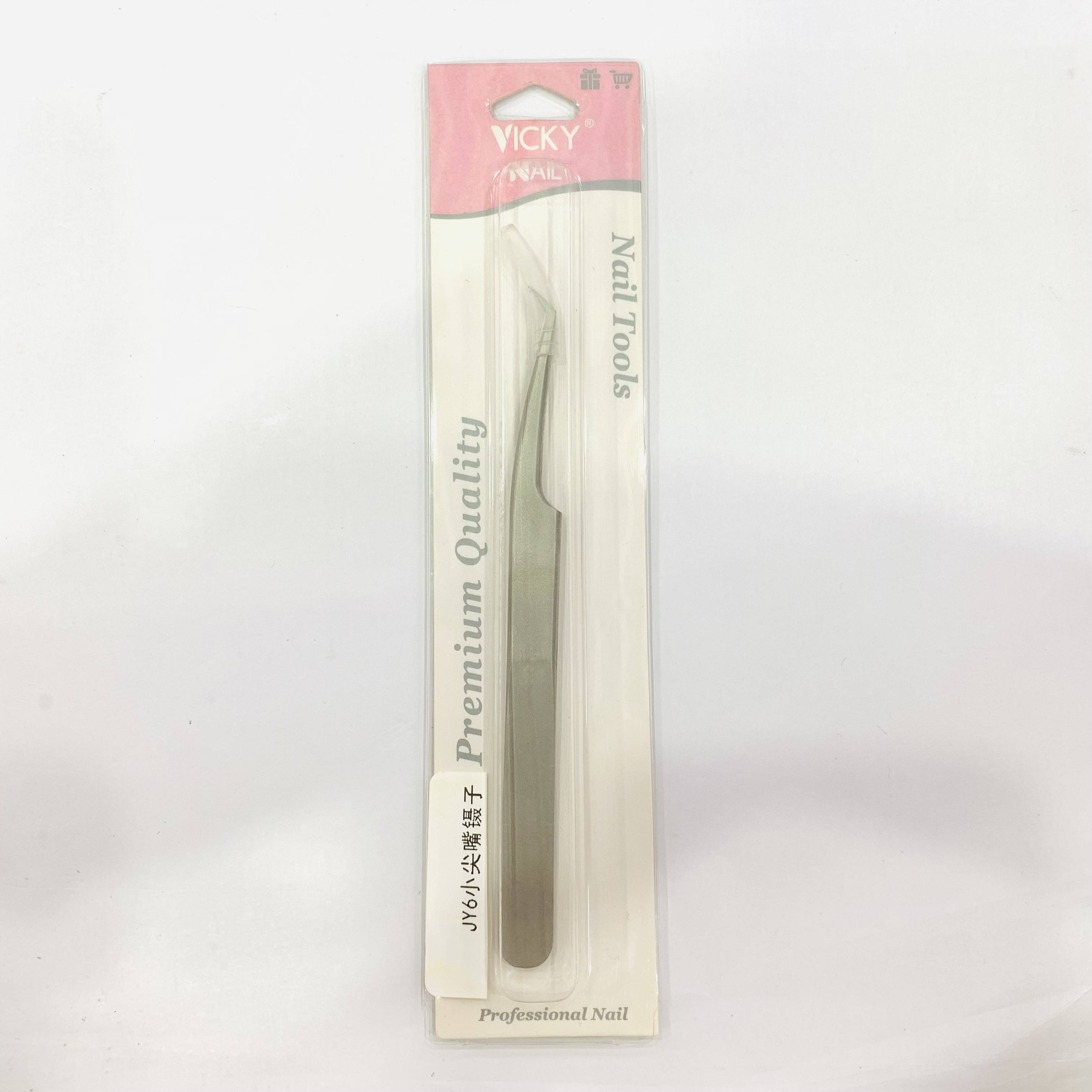 Jy6 Small Pointed Tweezers, Multi-Functional Eyelash Curler, Nail Sticker, Diamond Eyelash Extension And Nail Art Tool