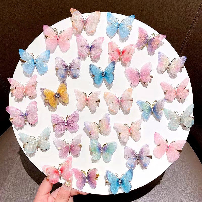 Super fairy butterfly hair clips, cute handcrafted children's hair accessories, headwear wholesale, hair clips, bangs clips, side clips