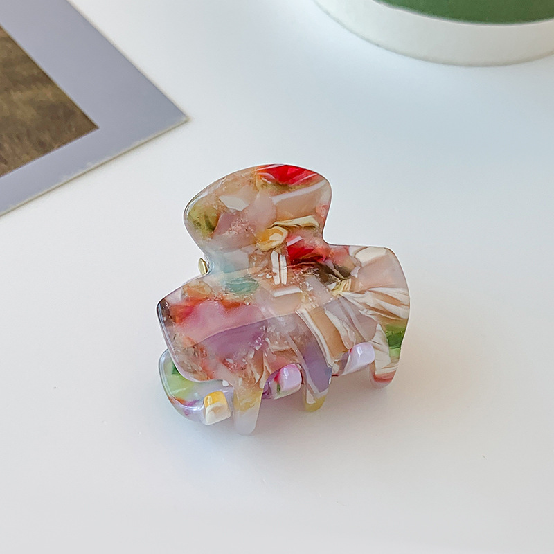 Colorful Korean acetate leopard print hair clips for girls, small back of the head, hair clips for fixing hair, exquisite hair clips, hair grips and headwear Specification image
