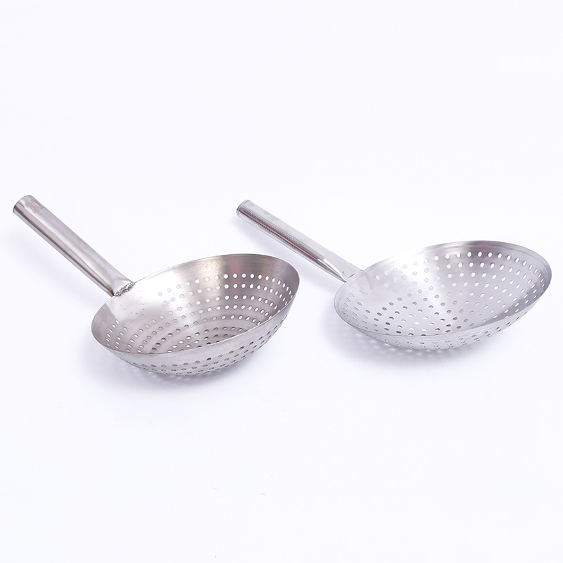 DF99412 Oil drum colander Stainless steel colander Frying pot colander Household short handle chef oil drum leak Kitchen large filter leak DF trading HOUSE