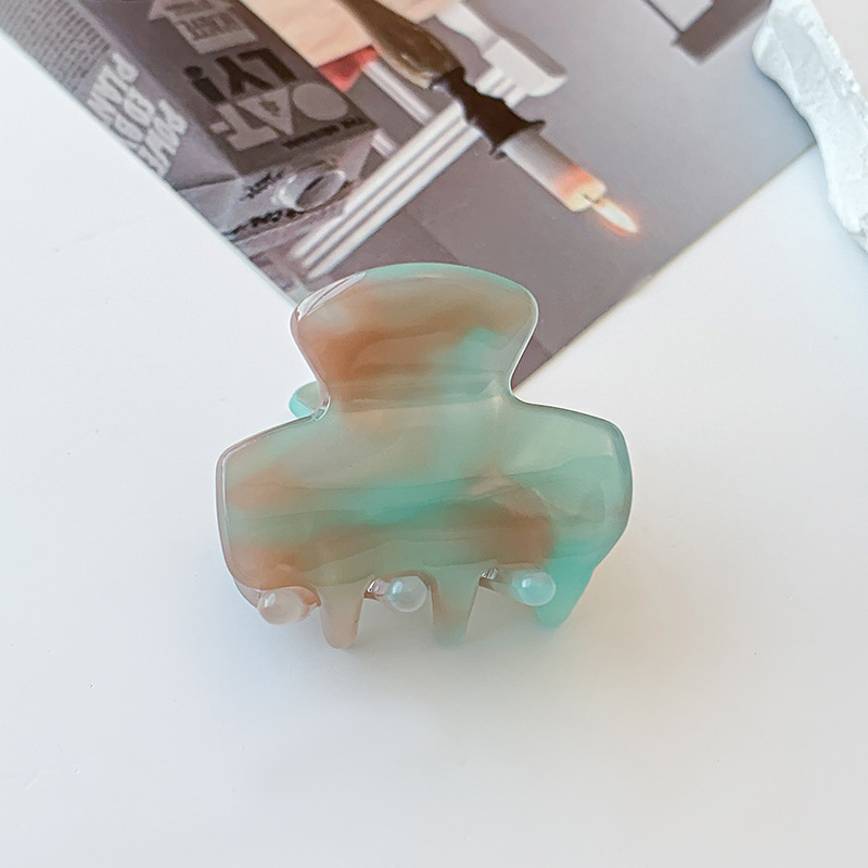 花色4号韩国醋酸豹纹发夹女小号后脑勺抓夹固定头发夹子精致发卡发抓头饰                          