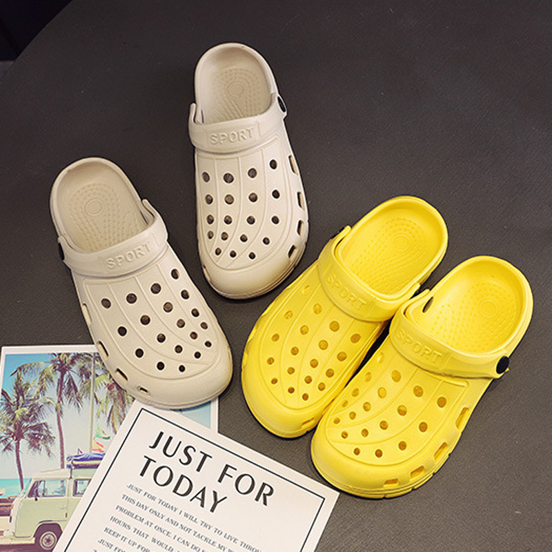 New women's summer beach shoes for foreign trade, Baotou flat, breathable and versatile, student large-head slippers for outerwear, casual drifting shoes Specification image