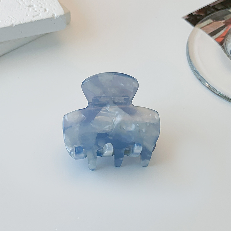 蓝色1韩国醋酸豹纹发夹女小号后脑勺抓夹固定头发夹子精致发卡发抓头饰                           