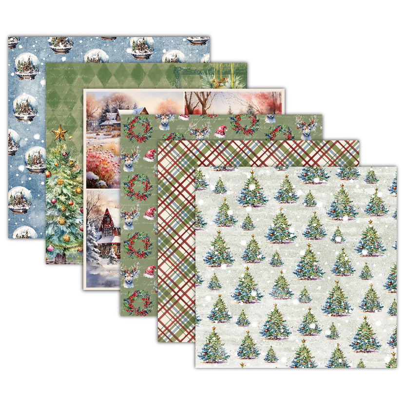 Vintage Christmas Scrapbook Paper Pack, 6×6 Inch Winter Holiday Decorative Paper for Journaling Card Making Paper Crafts - 12 sheets  AC230801-06 Item Picture