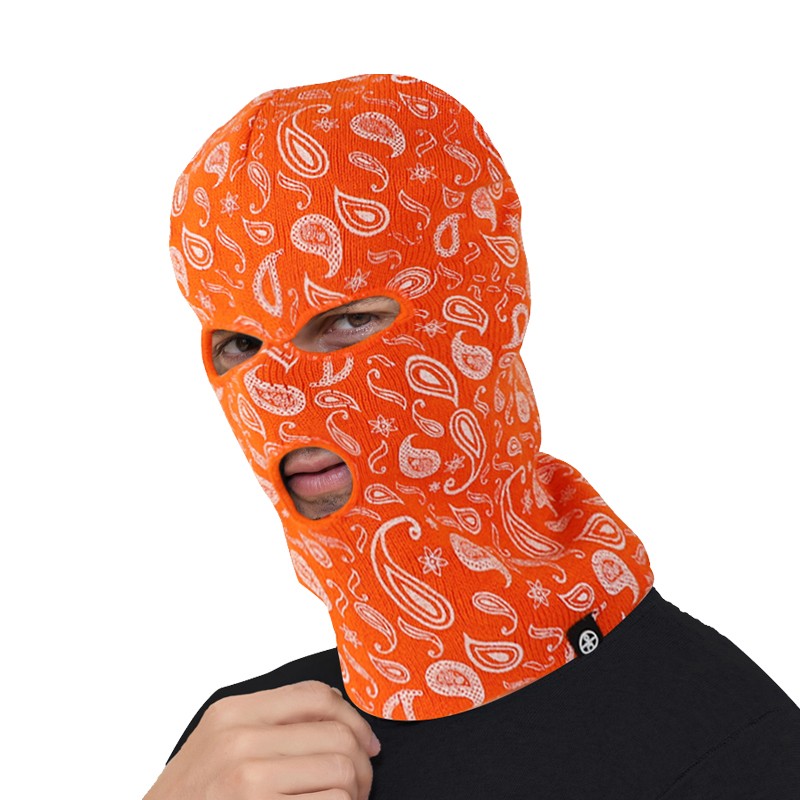 腰果花强盗帽彩色帽保暖毛线帽子男护耳头套针织帽