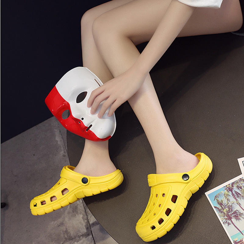 New women's summer beach shoes for foreign trade, Baotou flat, breathable and versatile, student large-head slippers for outerwear, casual drifting shoes Application Scenario
