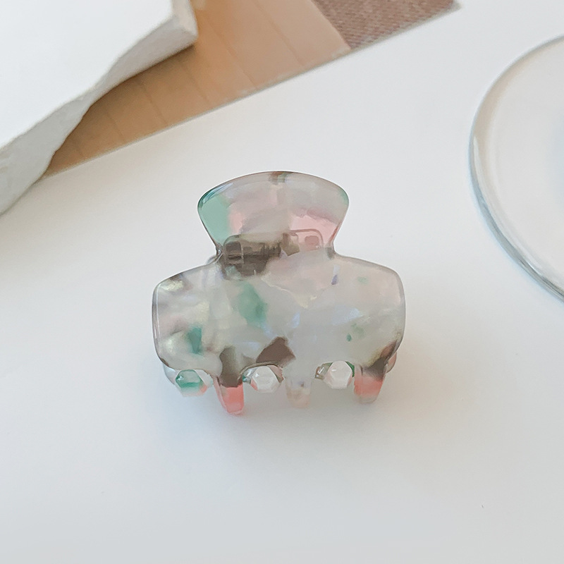 果冻色韩国醋酸豹纹发夹女小号后脑勺抓夹固定头发夹子精致发卡发抓头饰                           