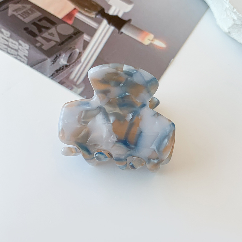 Marble color-block Korean acetate leopard print hair clip for girls, small back of the head, hairpin, fixed hair clip, exquisite hair clip, hairpin headwear