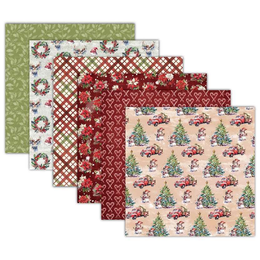 Vintage Christmas Scrapbook Paper Pack, 6×6 Inch Winter Holiday Decorative Paper for Journaling Card Making Paper Crafts - 12 sheets  AC230801-06 Application Scenario