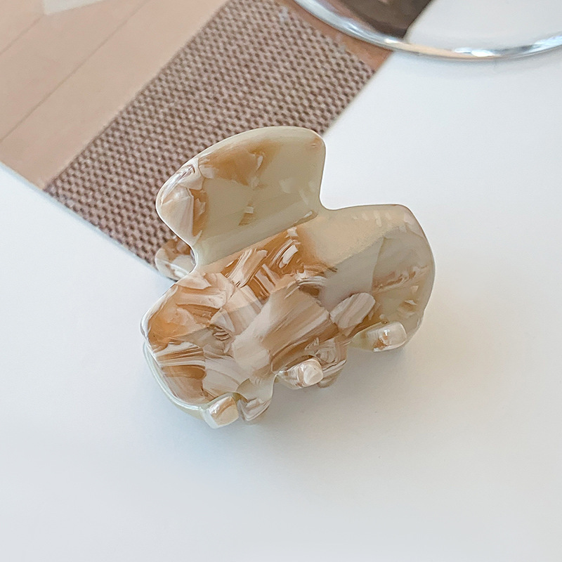 Marble yellow Korean acetate leopard print hair clip for girls, small back of the head, hairpin for fixing hair, exquisite hairpin, hairpin headwear Item Picture