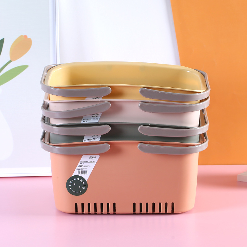 Y165-6041 plastic square storage basket, kitchen organizing basket, fruit and vegetable basket, hand-held storage basket detail image 9