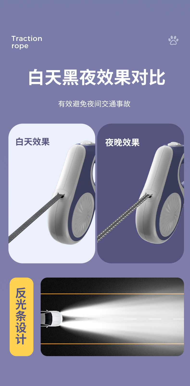 新款5M宠物牵引器自动伸缩狗狗牵引绳遛狗便携式狗绳链子宠物用品详情5