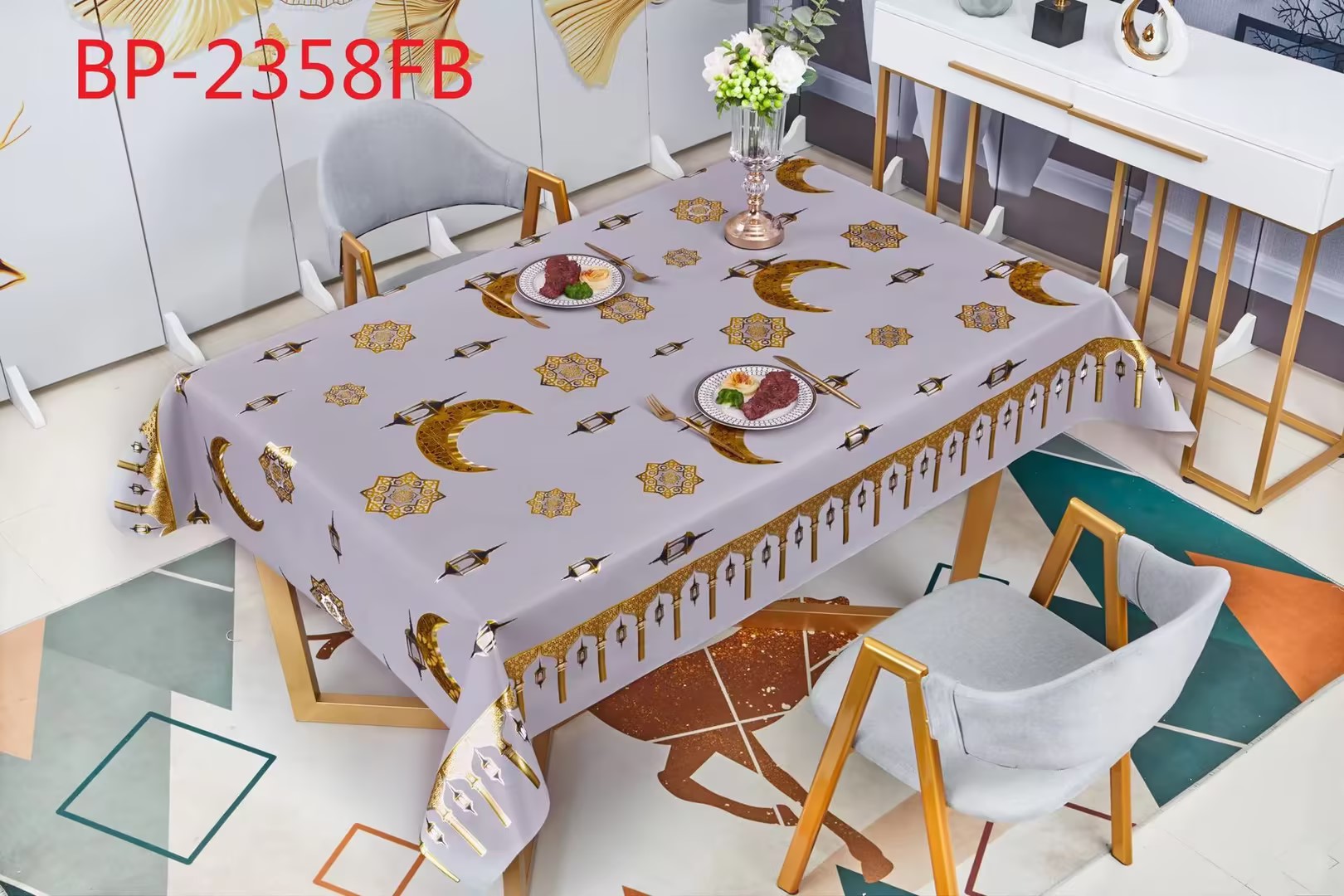 简约线条PVC餐桌垫防水防油防烫茶几桌布电视柜垫桌垫白底实物图