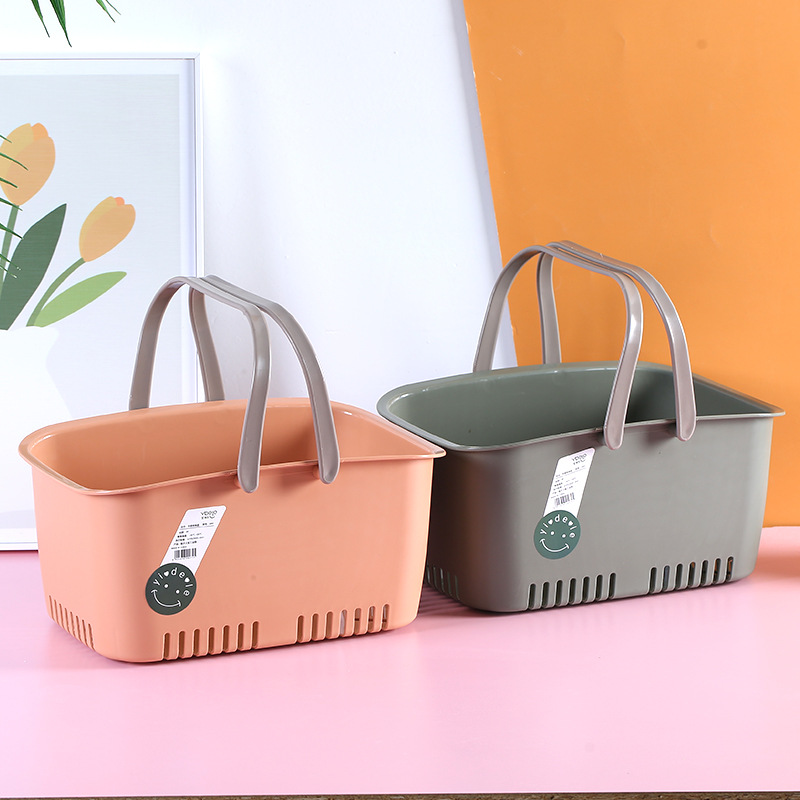 Y165-6041 plastic square storage basket, kitchen organizing basket, fruit and vegetable basket, hand-held storage basket Application Scenario