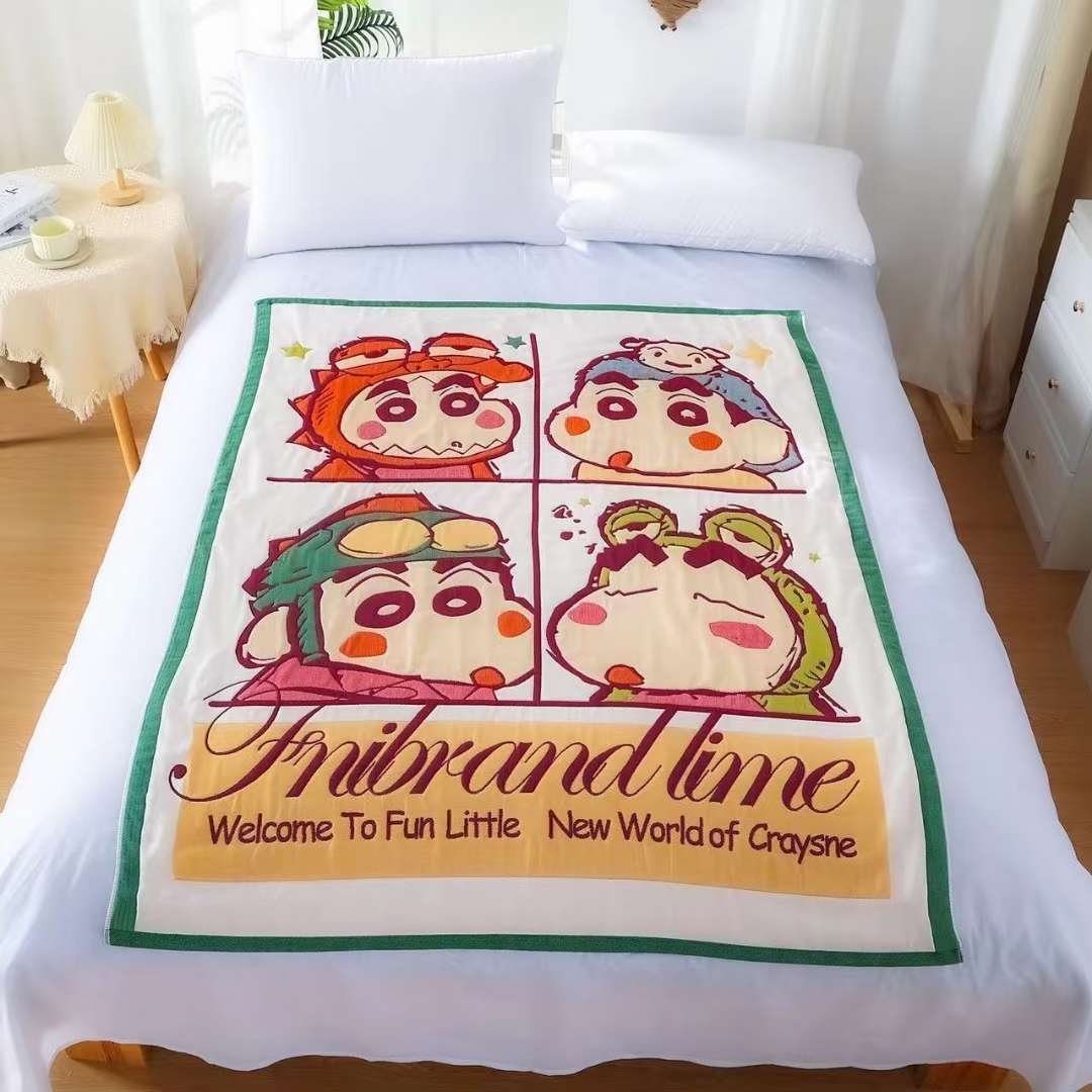 纯棉十层纱布卡通动物面包被夏凉被空调被被子母婴双面母婴可水洗120*150cm详情图4