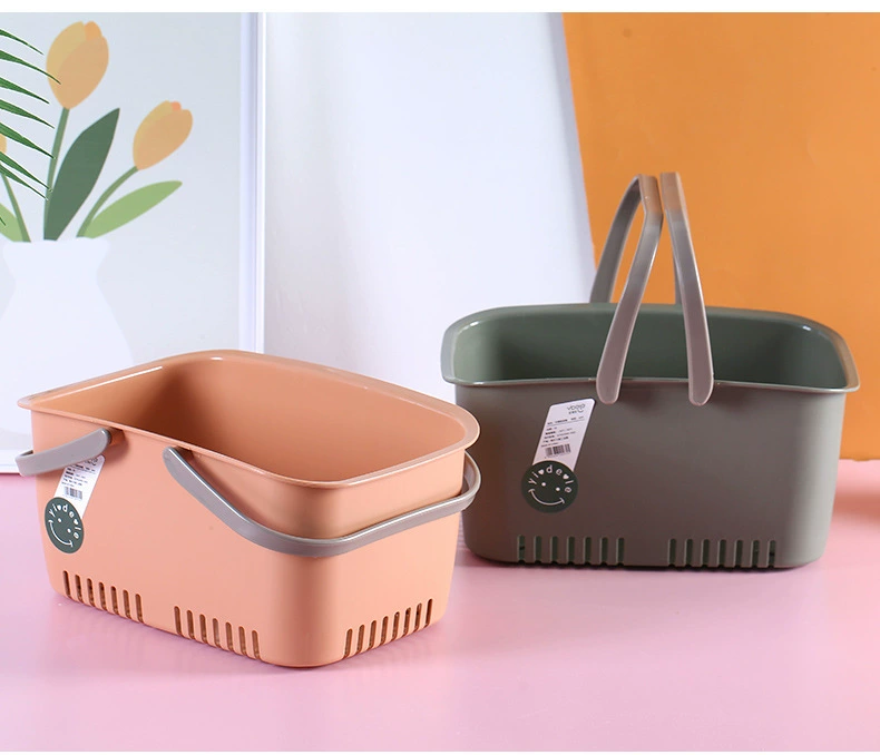 Y165-6041 plastic square storage basket, kitchen organizing basket, fruit and vegetable basket, hand-held storage basket detail image 3