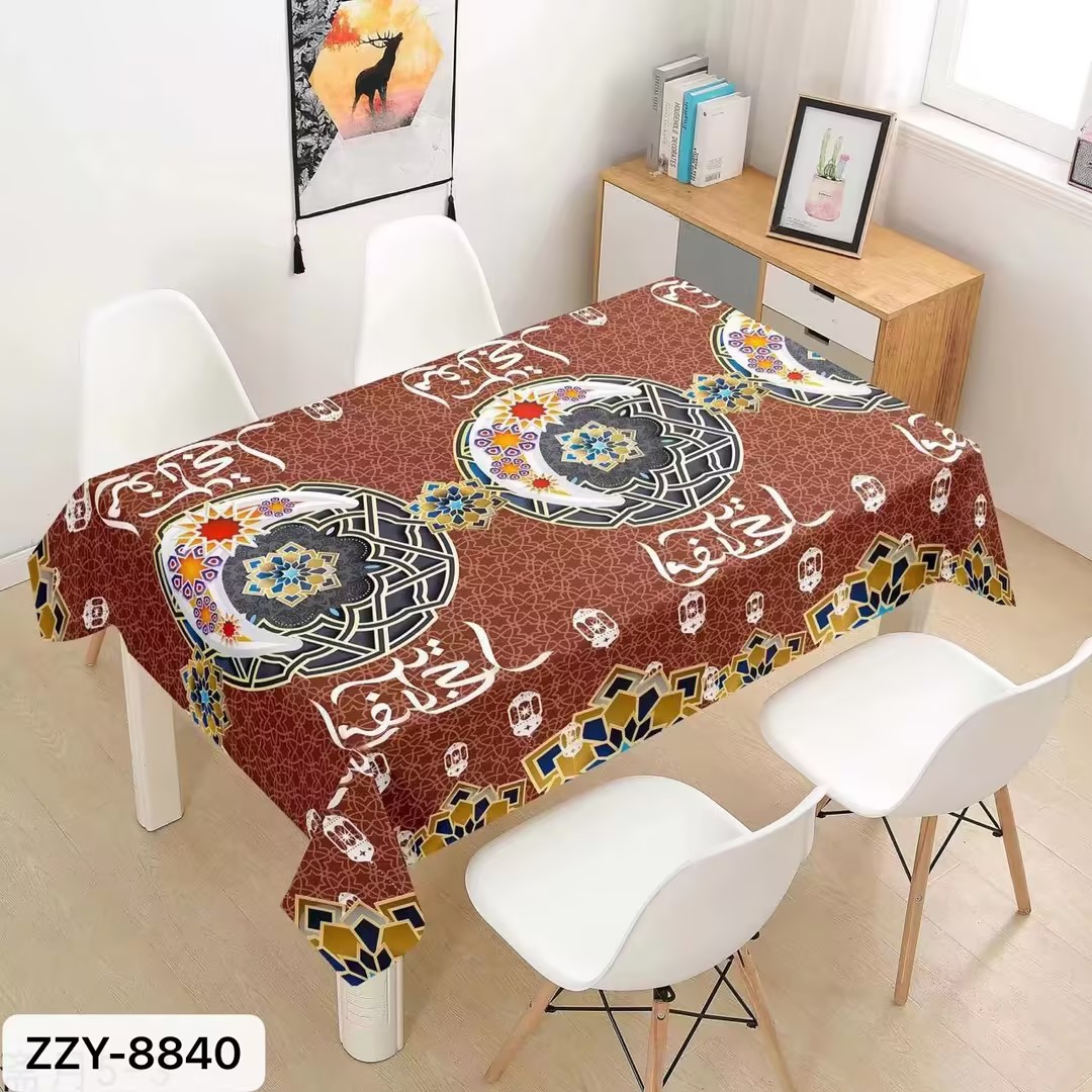 居家生活用品/PVC桌布/防水防油白底实物图