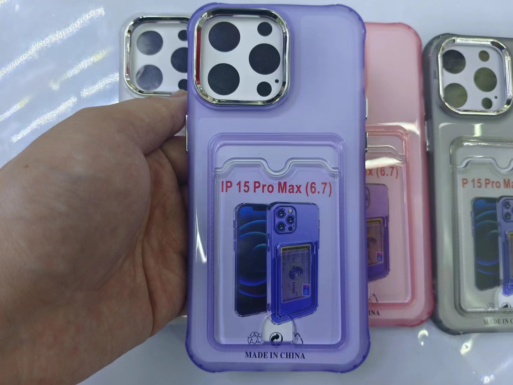 Transparent electroplated card case phone case details Picture