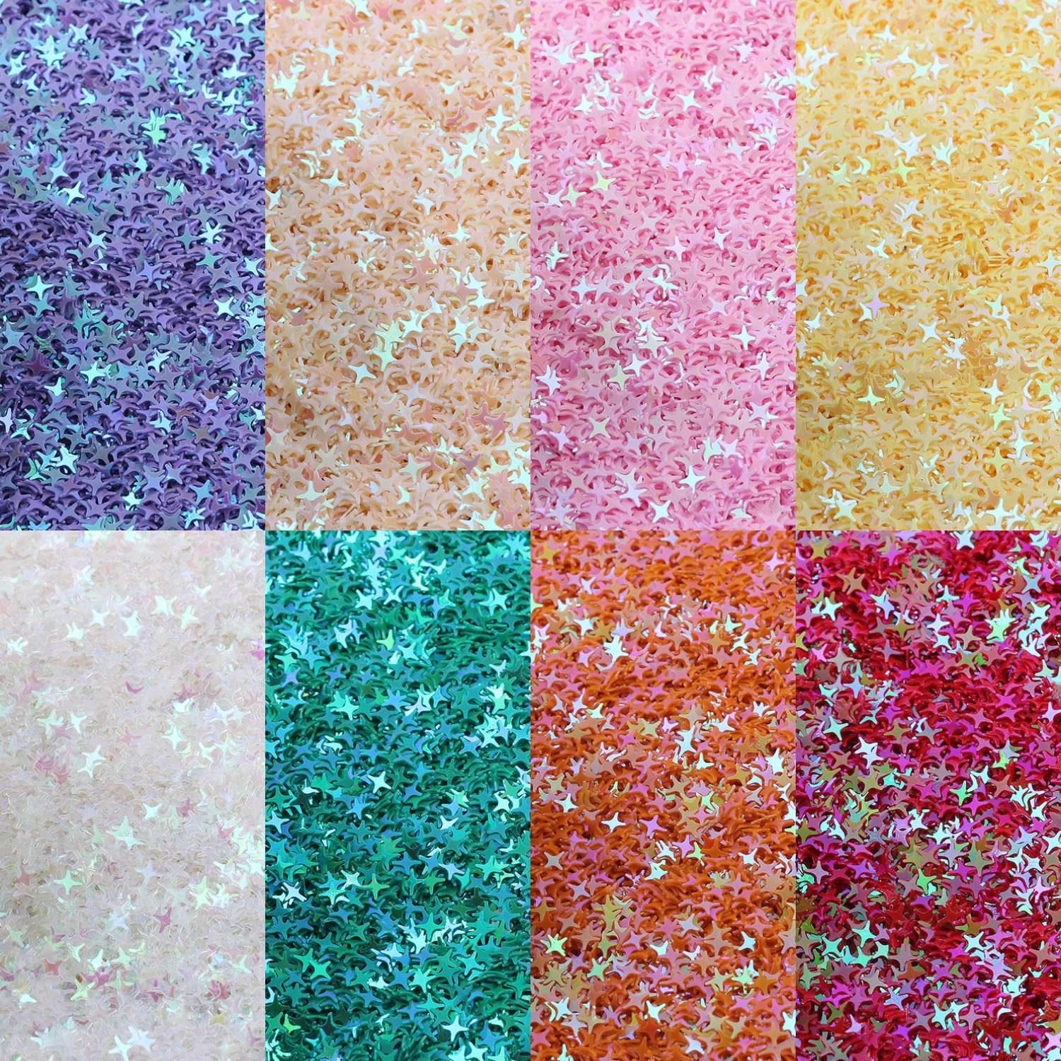 4mm four-pointed star sequins, small decorations, DIY handmade accessories for children, handicraft ornaments, decorative accessories, 500g per pack Specification image