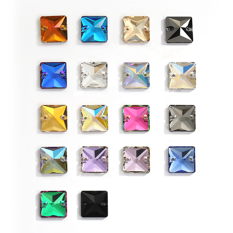 Shangli Manufacturers Direct Sales Of High-End Flat Buckle Flat Bottom Hand Seam Drill Square Square K9 Crystal Stone Super Flash Non-Scratch Box Packaging Glass Drill Other Colors Contact Customer Service details Picture