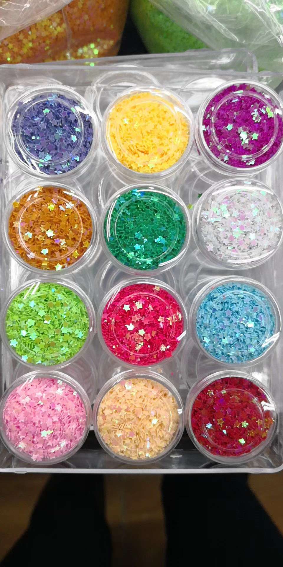 3毫米五角星亮片史莱姆，美甲，饰品，工艺品，幼教DIY 配件亮片500克每包11