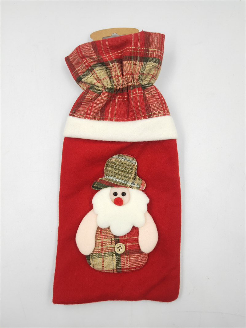 Cheung Chau Christmas New Christmas Party Supplies Christmas Decorations Santa Claus Snowman Wine Bag Christmas Decal Decorative Wine Bottle Sleeve details Picture