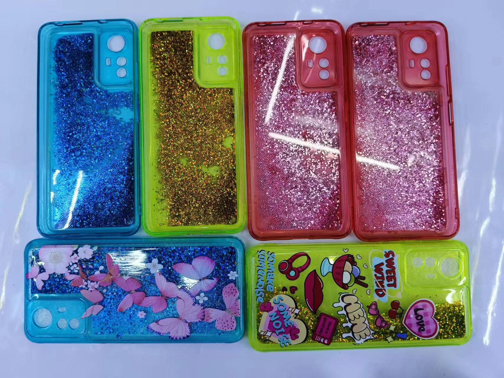 Color impreso gráfico sand moving phone case