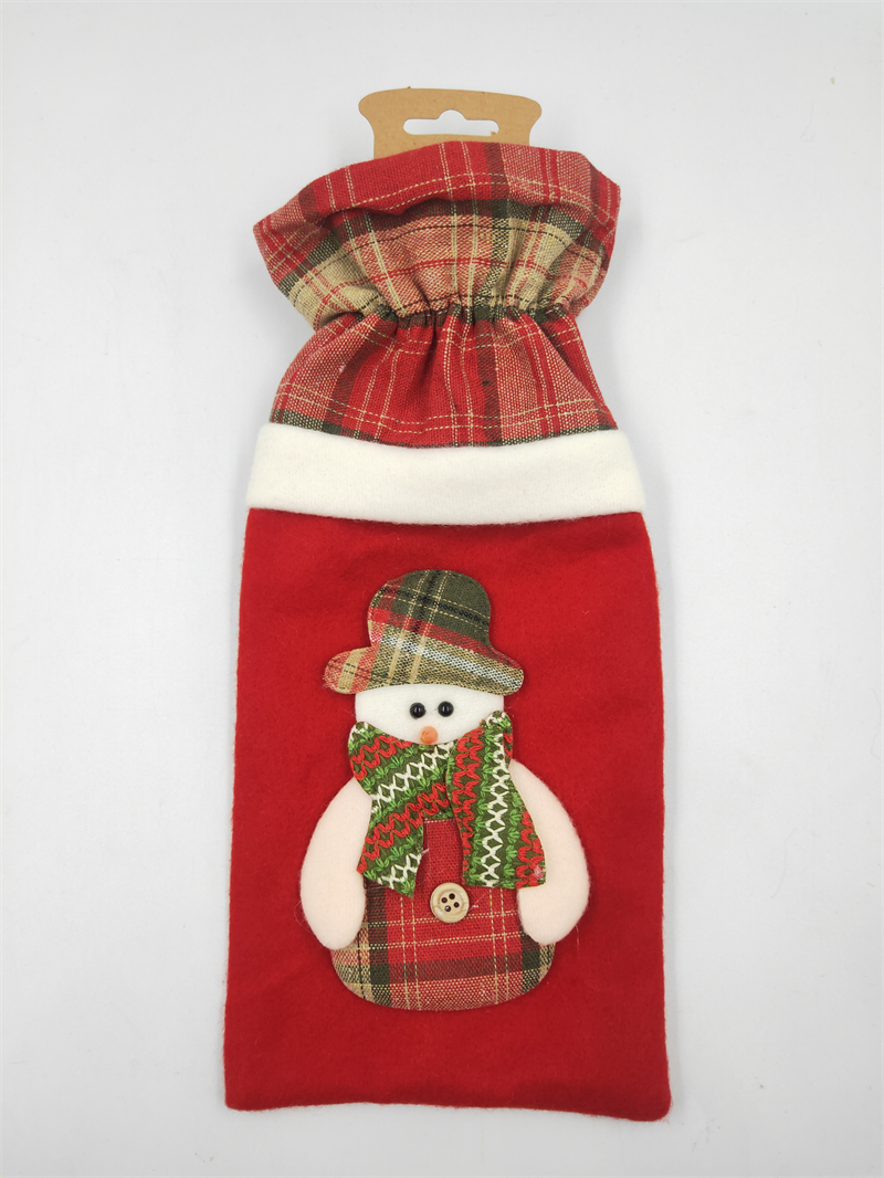 Cheung Chau Christmas New Christmas Party Supplies Christmas Decorations Santa Claus Snowman Wine Bag Christmas Decal Decorative Wine Bottle Sleeve