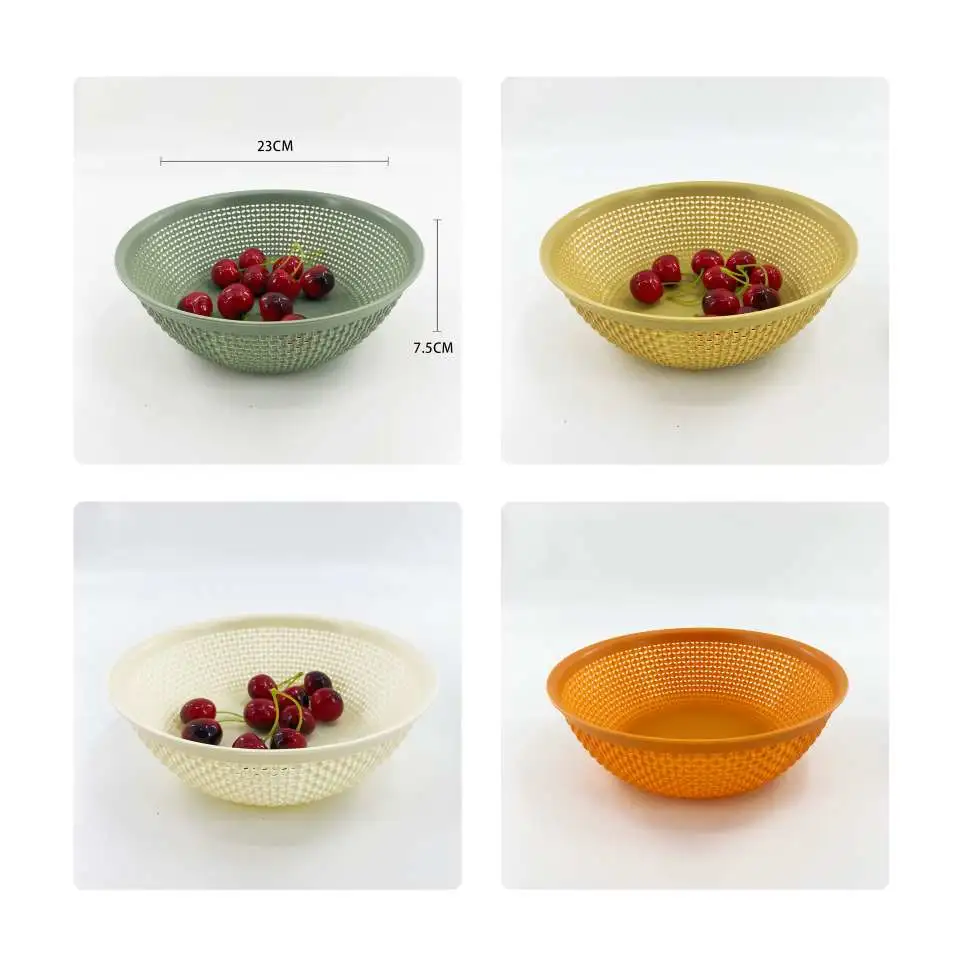 Y165-8287 round draining basket, fruit basket, desktop storage box, household storage basket, kitchen storage vegetable basket detail image 4