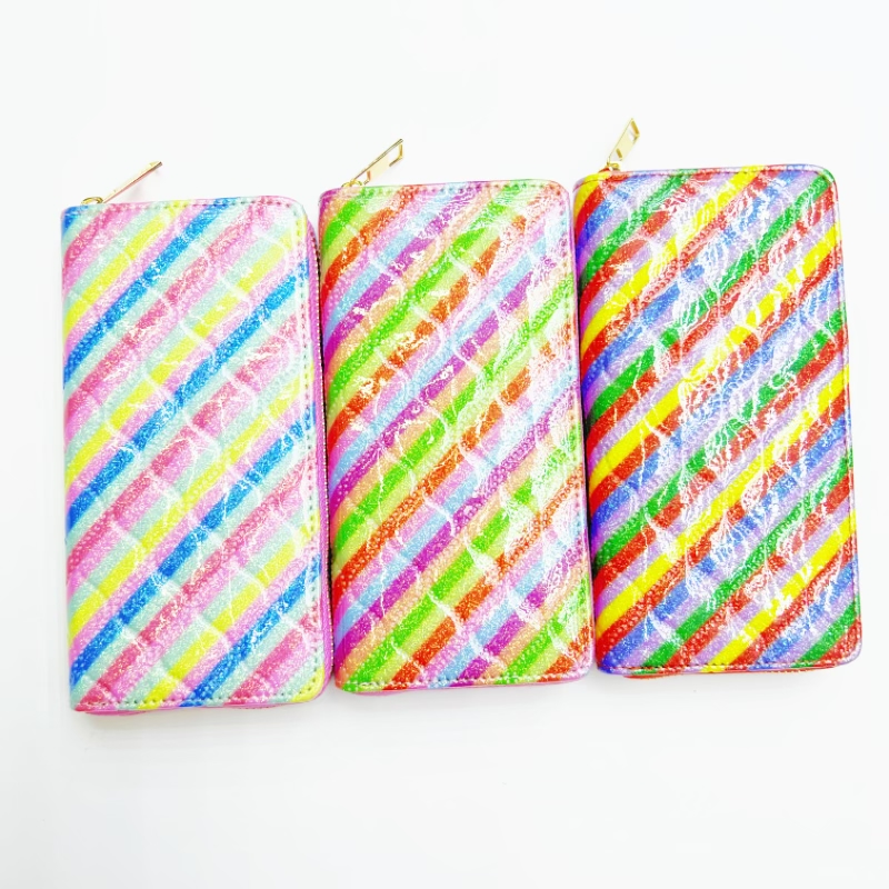 义乌工厂新款超声波幻彩压纹钱包高品质欧美热销手机包大容量卡包礼品促销来样定制跨境专供厂家直销OEM贴牌加工市场店面