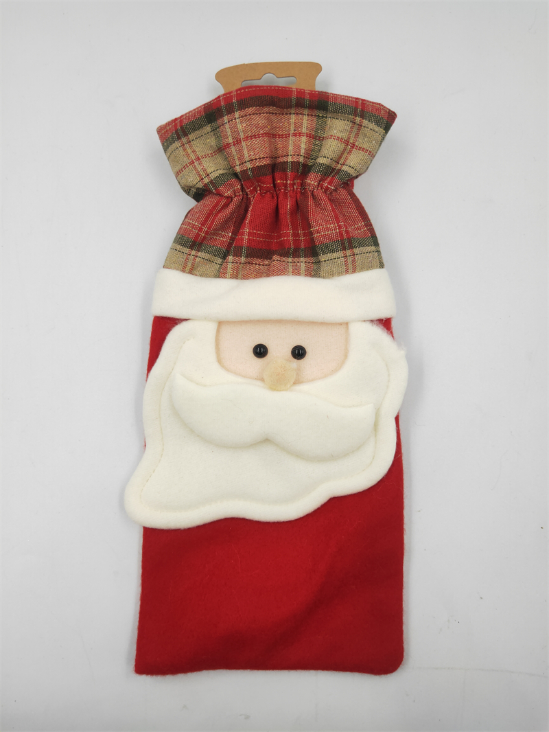 Cheung Chau Christmas New Christmas Party Supplies Christmas Decorations Santa Claus Snowman Wine Bag Christmas Decal Decorative Wine Bottle Sleeve Item Picture